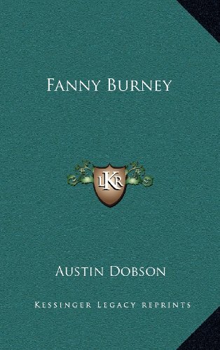 Fanny Burney (9781163353240) by Dobson, Austin