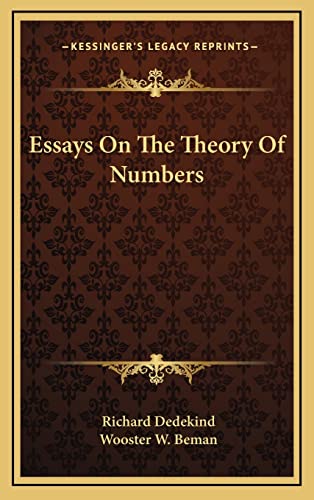 9781163398012: Essays On The Theory Of Numbers