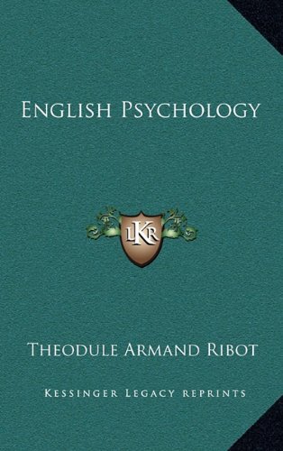 English Psychology (9781163415900) by Ribot, Theodule Armand