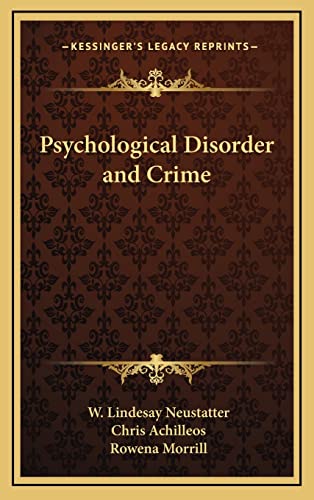 Imagen de archivo de Psychological Disorder and Crime a la venta por Buchpark