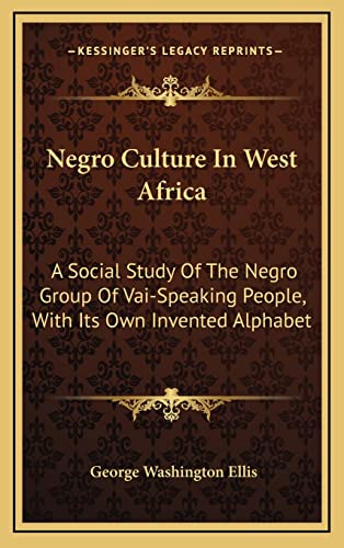 9781163519493: Negro Culture In West Africa: A Social Study Of The Negro Group Of Vai-Speaking People, With Its Own Invented Alphabet