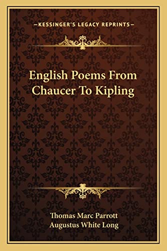 Stock image for English Poems From Chaucer To Kipling for sale by ALLBOOKS1