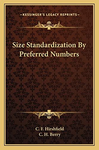 9781163752180: Size Standardization by Preferred Numbers