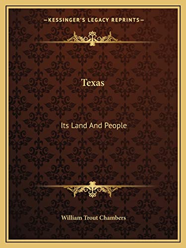 Imagen de archivo de Texas: Its Land And People a la venta por ALLBOOKS1