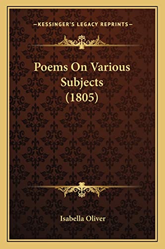 9781163896655: Poems on Various Subjects (1805)