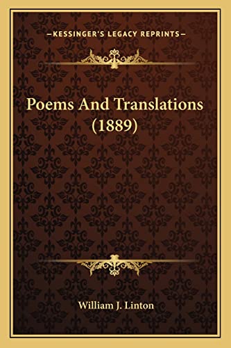 9781164089681: Poems and Translations (1889)