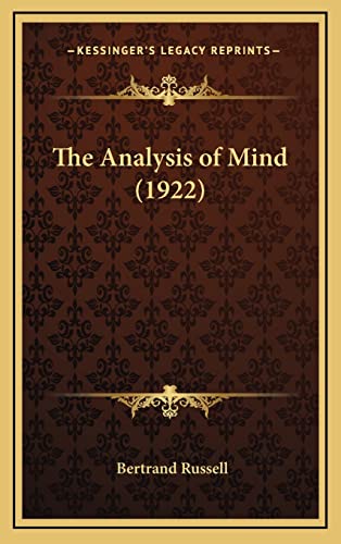 9781164338420: The Analysis of Mind (1922)