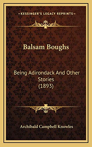 9781164725336: Balsam Boughs: Being Adirondack And Other Stories (1893)