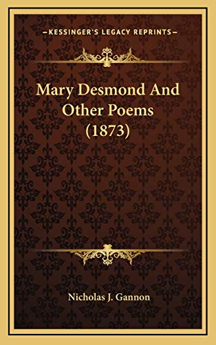 9781165626267: Mary Desmond And Other Poems (1873)