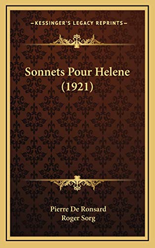 9781165841714: Sonnets Pour Helene (1921)