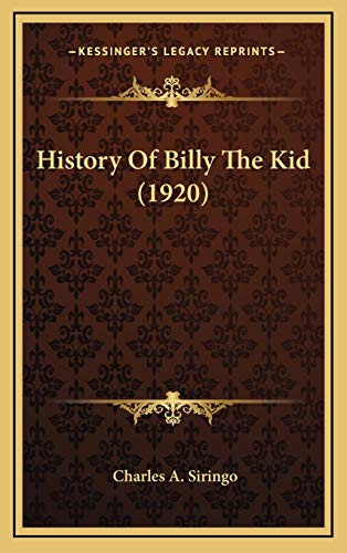 Beispielbild fr History of Billy the Kid (1920) History of Billy the Kid (1920) zum Verkauf von Buchpark