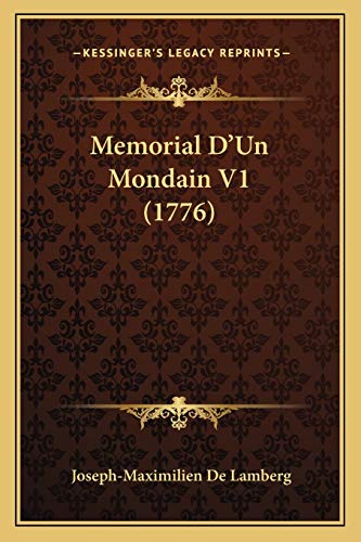 Stock image for Memorial D'Un Mondain V1 (1776) for sale by THE SAINT BOOKSTORE