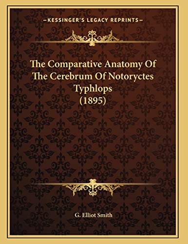 9781166913946: The Comparative Anatomy Of The Cerebrum Of Notoryctes Typhlops (1895)