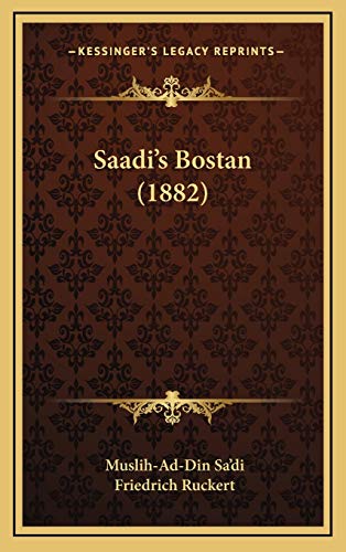 9781167106804: Saadi's Bostan (1882) (German Edition)