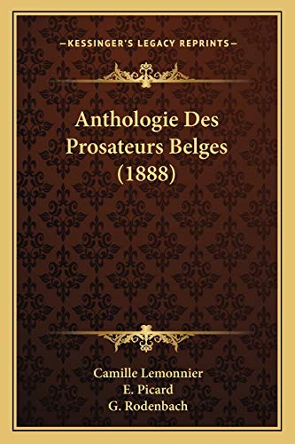 9781167652639: Anthologie Des Prosateurs Belges (1888)