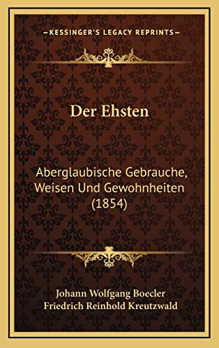 9781167793813: Der Ehsten: Aberglaubische Gebrauche, Weisen Und Gewohnheiten (1854) (German Edition)