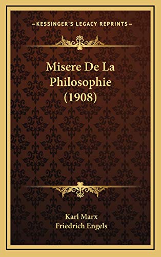 9781167873089: Misere De La Philosophie (1908)