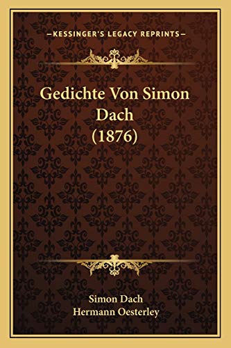 Immagine stock per Gedichte Von Simon Dach (1876)