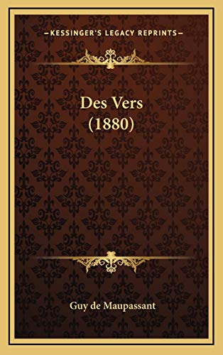 9781168554536: Des Vers (1880)