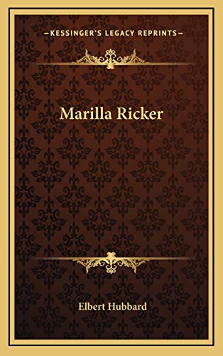 Marilla Ricker (9781168645074) by Hubbard, Elbert