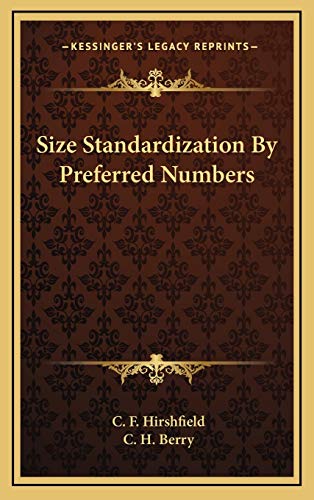 9781168786999: Size Standardization By Preferred Numbers