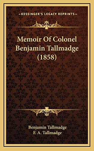 9781168873392: MEMOIR OF COLONEL BENJAMIN TAL