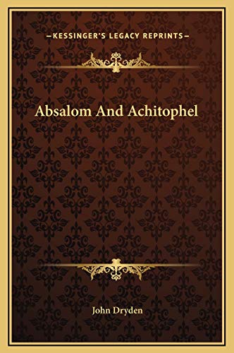 9781169187412 Absalom And Achitophel Abebooks Dryden John