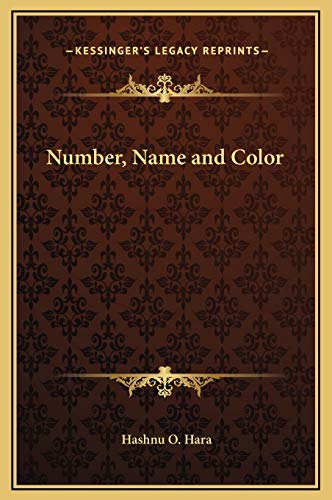 Number, Name and Color (9781169222656) by Hara, Hashnu O.