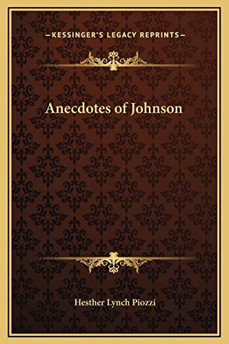 9781169247550: Anecdotes of Johnson