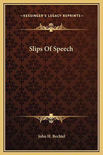 9781169274037: Slips Of Speech