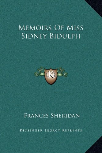 9781169339101: Memoirs Of Miss Sidney Bidulph