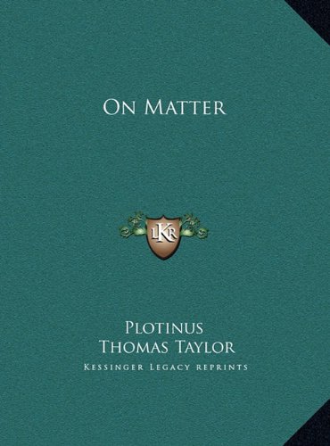 On Matter (9781169471238) by Plotinus