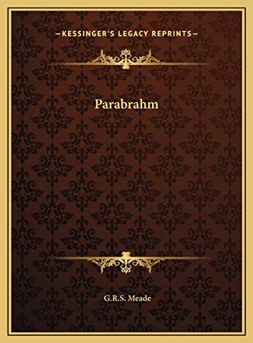 Stock image for Parabrahm Parabrahm for sale by THE SAINT BOOKSTORE