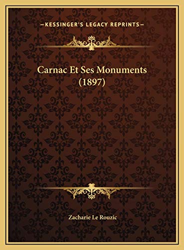 9781169595927: Carnac Et Ses Monuments (1897) (French Edition)