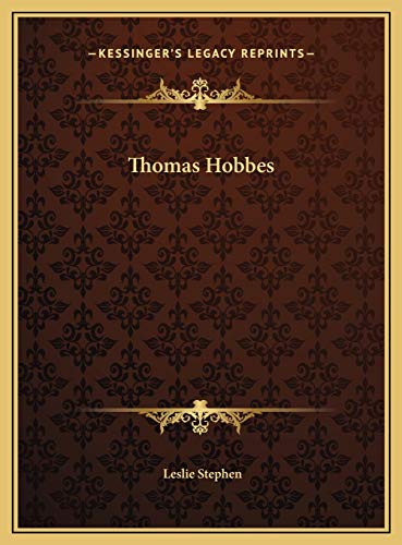 Thomas Hobbes (9781169747043) by Stephen Sir, Sir Leslie