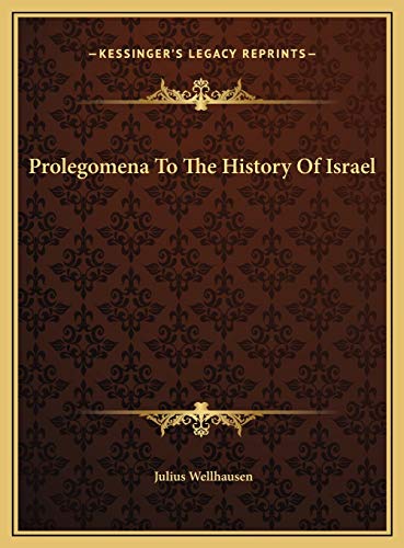 Imagen de archivo de Prolegomena To The History Of Israel a la venta por ALLBOOKS1
