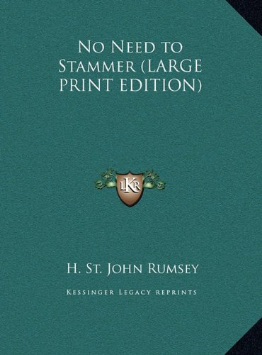 9781169868687: No Need to Stammer (LARGE PRINT EDITION)