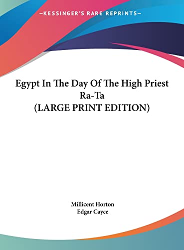 9781169888937: Egypt In The Day Of The High Priest Ra-Ta (LARGE PRINT EDITION)