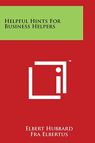 Stock image for Helpful Hints For Business Helpers for sale by Lucky's Textbooks
