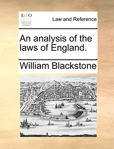 Imagen de archivo de An Analysis of the Laws of England. a la venta por Lucky's Textbooks