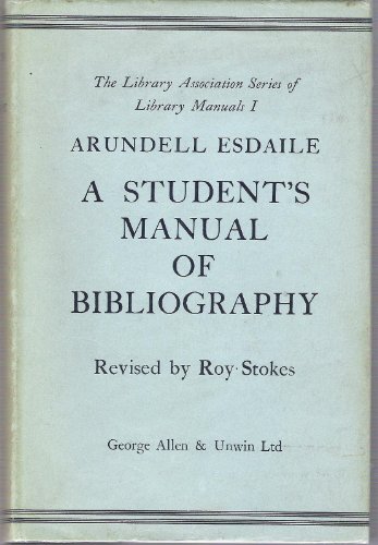 9781199377982: A STUDENT'S MANUAL OF BIBLIOGRAPHY.