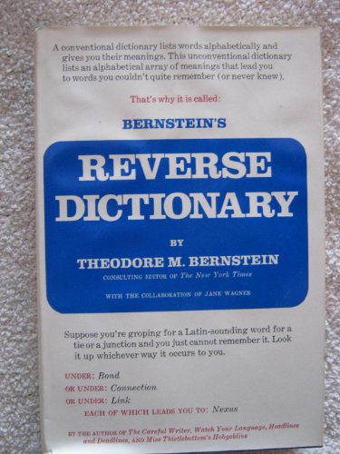 Imagen de archivo de Reverse Dictionary a la venta por Better World Books