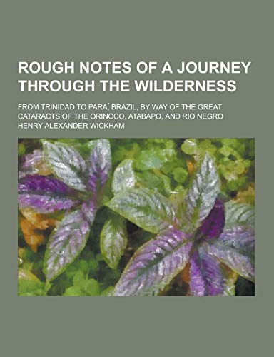 Stock image for Rough Notes of a Journey Through the Wilderness; From Trinidad to Para, Brazil, by Way of the Great Cataracts of the Orinoco, Atabapo, and Rio Negro for sale by Buchpark