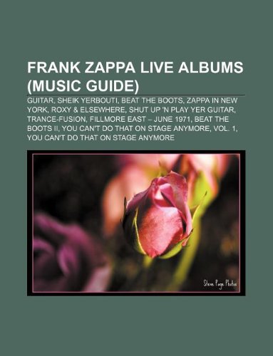 Beispielbild fr Frank Zappa live albums (Music Guide) zum Verkauf von PBShop.store US