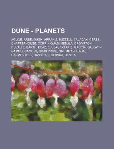 Imagen de archivo de Dune - Planets: Acline, Arbelough, Arrakis, Buzzell, Caladan, Ceres, Chapterhouse, Corrin Quasi-Nebula, Crompton, Duvalle, Earth, Ecaz, Eluzai, . Hassika V, Hessra, Hestia, III Delta Kaising a la venta por Buchpark