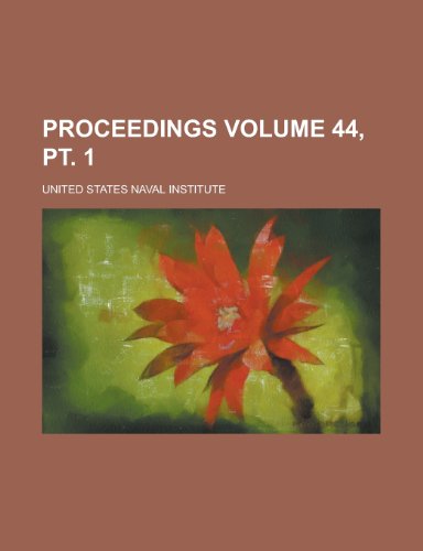 Proceedings Volume 44, PT. 1 (9781234930028) by [???]