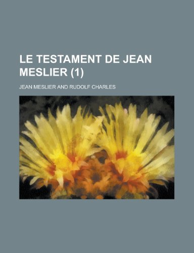 9781234950842: Le Testament de Jean Meslier (1)