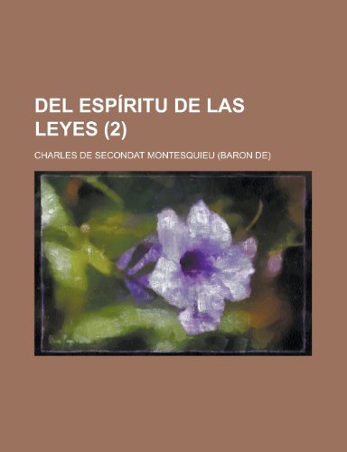 9781235154157: del Espiritu de Las Leyes (2)