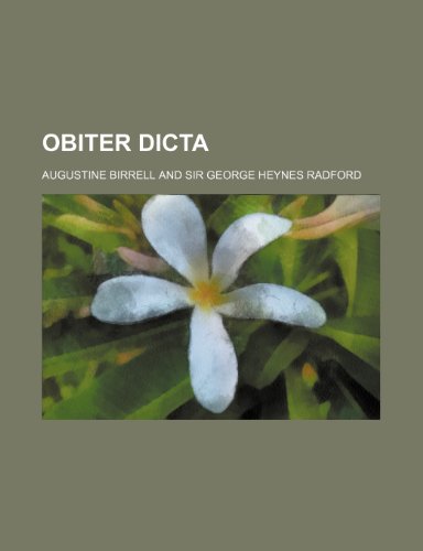 Obiter Dicta (Volume 1) (9781235809545) by Birrell, Augustine