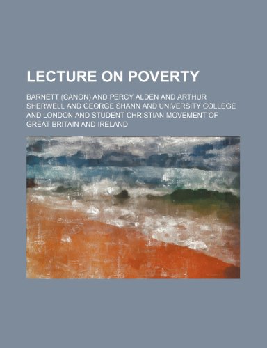 Lecture on Poverty (9781235858611) by Barnett